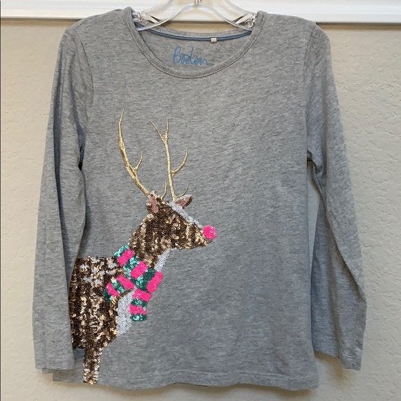 Mini Boden Other - Boden Sequined Reindeer Tee